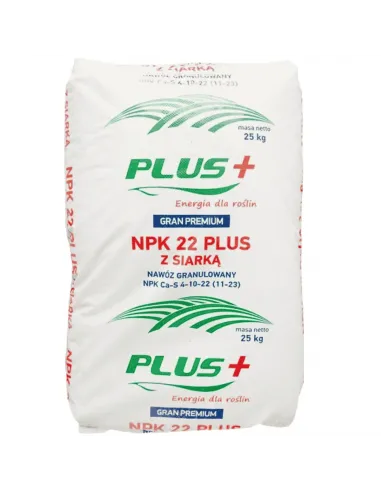 Nawóz NPK 22 Plus z siarką 25kg