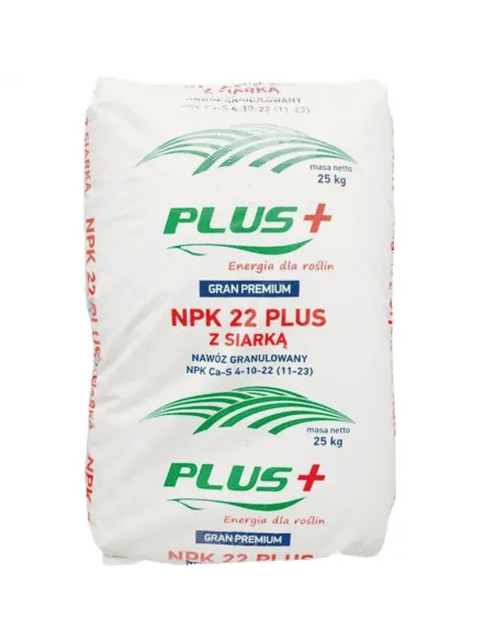 Nawóz NPK 22 Plus z siarką 25kg